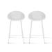 Set of 2 Counter height Bar Stools For Kitchen Egg Shaped Oval Seat Circle Dots Round Pattern for Indoor Outdoor - N/A