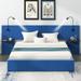 Modern Upholstered Platform Bed, Storage Upholstered Hydraulic Platform Bed with 2 Shelves, 2 Lights & USB