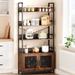 4 Tiers Rustic Bookcase with Open Storage Shelf - N/A