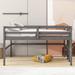 Wood Twin Size Loft Bed with Side Ladder, Twin Wood Loft Bed Frame with Ladder & Full-Length Guardrail,Space-Saving,Antique Gray