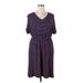 Lands' End Casual Dress - Midi: Blue Stripes Dresses - Women's Size 1X