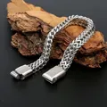 Bracelets en acier inoxydable pour hommes double couche gourmette étanche lien cubain bijoux
