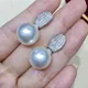 Huretailers-Boucles d'oreilles en perles simulées pour femmes Argent Argent Argent Tempérament