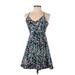 Parker Casual Dress - A-Line V Neck Sleeveless: Blue Dresses - Women's Size X-Small