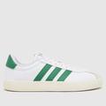 adidas vl court 3.0 trainers in white & green