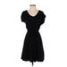 Gap Casual Dress - A-Line Scoop Neck Short sleeves: Black Solid Dresses - Women's Size X-Small