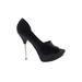 Aldo Heels: D'Orsay Platform Cocktail Party Black Solid Shoes - Women's Size 38 - Peep Toe