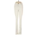 ASOS Jeans - Mid/Reg Rise Skinny Leg Boyfriend: Ivory Bottoms - Women's Size 38 - Light Wash