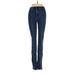 Zara Jeggings - Mid/Reg Rise Skinny Leg Boyfriend: Blue Bottoms - Women's Size 2 - Dark Wash