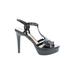 Gianni Bini Heels: Black Print Shoes - Women's Size 8 - Open Toe