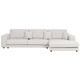 Ecksofa Cremeweiß Stoff L-förmig 4-Sitzer Sofa mit Chaiselongue Linksseitig Wohnzimmermöbel Modern Wohnzimmer Ausstattung Wohnecke Sitzecke