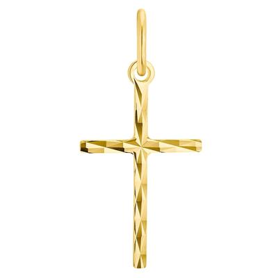 Kreuz-Anhänger AMOR "2013504", gold (gelbgoldfarben), Schmuckanhänger, Damen, Gelbgold 375, 0,29 g, Made in Germany Image