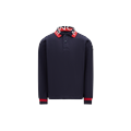 MONCLER ENFANT Logo Long Sleeve Polo Shirt, Boy, Blue, Size: 12Y