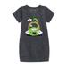 Instant Message - St. Patrick s Day - Dinosuar Eating a Rainbow with a Leprechaun s Hat - Toddler And Youth Girls Fleece Dress