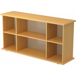 bümö Regal-Sideboard Buche, Büro Standregal & Kommode für 2 Ordnerreihen - Bücherregal klein 166 cm breit, Aktenregal für Ordner & Bücher, kleines Image