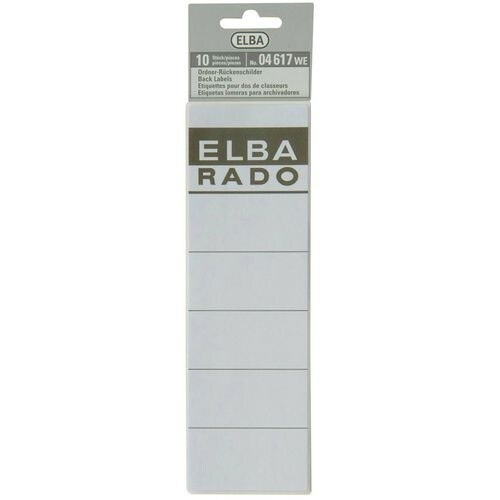 ELBA RADO Rückenschilder 59 x 190 mm Weiß 10 Stück Image