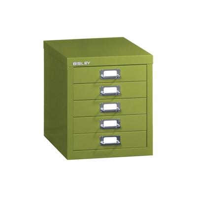 BISLEY Schubladenschrank aus Metall für DIN A4 in grün Schrank mit 5 Schubladen Büroschrank Werkzeugschrank - B-L125-604 Image