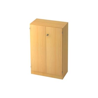 bümö office Aktenschrank abschließbar, Büroschrank klein aus FSC-Holz, 80cm breit in Buche - abschließbarer Schrank, Büroschrank abschließbar, Büro Image