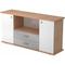 bümö Sideboard Ahorn mit Flügeltüren & Regal - Büromöbel Sideboard mit Schubladen Holz 166cm breit, 45cm schmal, Büro Schrank für Flur oder als