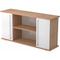 bümö Sideboard Nussbaum/Weiß mit Flügeltüren & Regal - Büromöbel Sideboard Holz 166cm breit, 45cm schmal, Büro Schrank für Flur oder als