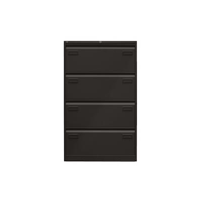 BISLEY Light Hängeregistraturschrank mit Schloss aus Metall in schwarz, 4 Schubladen, doppelbahnig - Hängeregisterschrank abschließbar, Image