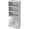 bümö office Aktenschrank mit Hängeregister-Schubladen abschließbar, Büroschrank Holz, 80cm breit in Weiß/Silber - Hängeregistratur für Hängeordner,