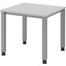 bümö manuell höhenverstellbarer Schreibtisch 80x80 cm in grau - PC Tisch höhenverstellbar & klein, höhenverstellbarer Tisch Büro, kleiner