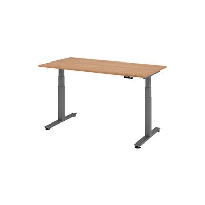 bümö elektrisch höhenverstellbarer Schreibtisch 160x80 cm in Buche, Gestell graphit - Schreibtisch höhenverstellbar elektrisch mit Memory-Steuerung, Image
