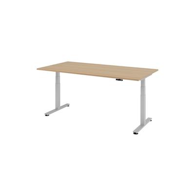 bümö elektrisch höhenverstellbarer Schreibtisch 200x100 cm in Eiche, Gestell silber - Schreibtisch höhenverstellbar elektrisch mit Memory-Steuerung, Image