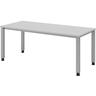 bümö manuell höhenverstellbarer Schreibtisch 180x80 cm in grau - PC Tisch höhenverstellbar & groß, höhenverstellbarer Tisch Büro, großer