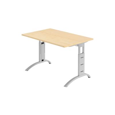 bümö manuell höhenverstellbarer Schreibtisch 120x80 cm in Ahorn - PC Tisch höhenverstellbar & klein, höhenverstellbarer Tisch Büro, kleiner Image
