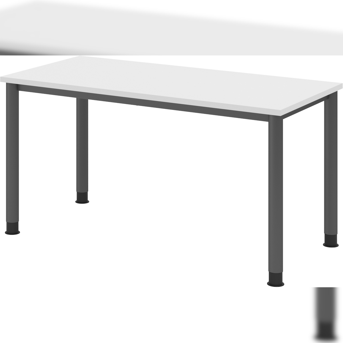 bümö Schreibtisch "H-Serie" höhenverstellbar, Tischplatte 140 x 67,2 cm in weiß, Gestell in graphit Image
