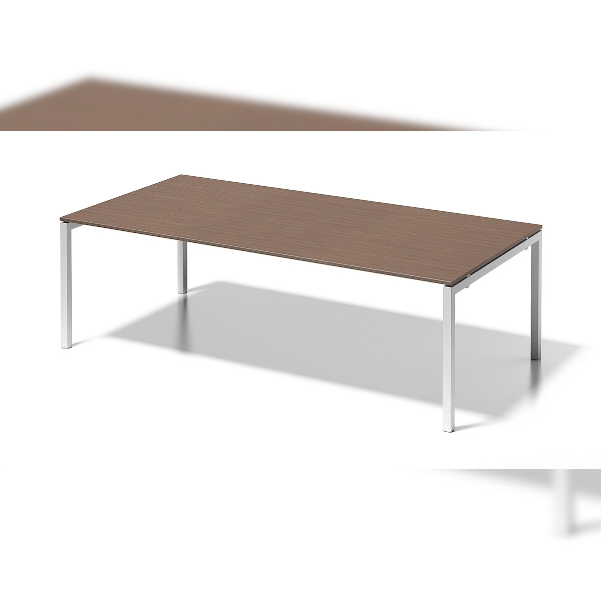 Bisley Cito Konferenztisch höhenverstellbar - 240x120 cm Meetingtisch XXL Schreibtisch in Ahorn - Gestell: verkehrsweiß Image