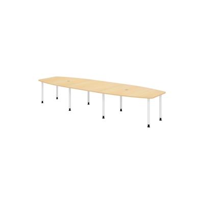 bümö Konferenztisch groß KT40 in Ahorn Füße in Weiß Image