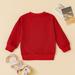 LYCAQL Baby Girl Clothes Children s Kids Toddler Christmas Letters Long Sleeve Sweartershirt Christmas Top Birthday Girl Shirt 7 (Red 3-4 Years)