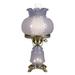 Mindy Hobnail Glass Table Lamp - Periwinkle Blue Shade - Handcrafted Globe - Blown by Hand - Hurricane Chimney Style - Victorian Lamps for Desk Bedroom Living Room - 20.5 Inches High