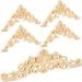 Wood Appliques Onlays Decorative EC36 Wood Applique DIY Wood Appliques and Onlays for Furniture Long Wood Carved Onlay for Bed Door Cabinet Wardrobe Furniture Decoration(5 Pieces Small Size)