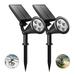 WONYO Solar Spot Lights EC36 Outdoor 4 LEDs Solar Lights Outdoor IP65 Waterproof Auto On/Off Solar Powered Outdoor Lights Outdoor Solar Lights for Yard Tree Garden 2 Pack(Warm Light)