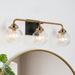 Savonnerie 2/3/4-Light Black Gold Bathroom Vanity Light Modern Ribbed Glass Wall Sconces 3-Light