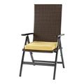 Outdoor PE Wicker Foldable Reclining Chair with Sunbeam Seat Cushion