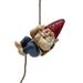 FICITI Funny Garden Gnomes EC36 Decorations Archer Bowman Climbing Rope Hanging Gnome Tree Hugger Tree Decoration Ornaments Outdoor Whimsical Gnome Statues - 8.5 inch