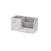 Office desk organizer filing system 3 storage compartments PU leather pen box pen holder office supplies