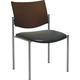 Evolve Series Guest Chair Armless With Wood Back Black Anit-Bacterial Vinyl Chocolate Back
