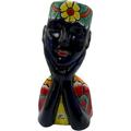 Talavera Lady Planter Face Flower Mexican tery Folk Art Hand Painted Home Decor Ceramic Handmade Multicolor 9 (Multi 10)