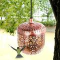 PATLOLLAV Hanging Hollow Solar Bird Feeder Pinecone Garden Outdoor Decoration Solar Waterproof Iron Hollow Lantern Hollow Bird Feeder Pinecone Pendant Cardinals Feeders Gifts for Father Mother