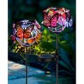 Aiscool Solar Lights Outdoor EC36 Butterfly Lights Garden Decorative Solar Stake Lights with Butterflies Decor Powered Waterproof for Garden Yard Pathway 2 Pack