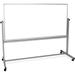 Rolling Reversible 72 W X 40 H Dry Erase Double-Sided Magnetic Whiteboard With Aluminum Frame And Stand - Perfect For School Classroom Conference And Presentation