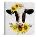 Country Sunflower Cow Canvas EC36 Prints Wall Art Decor Desk Sign Sunflowers Cow Poster Painting Framed Artwork 8 x 8 Inch Home Shelf Wall Decoration