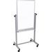 Mobile Dry Erase Double-Sided Magnetic Whiteboard With Aluminum Frame And Stand - 24 W X 36 H