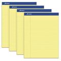 Ampad 20 246 Dual Pad 4 Pack Double Sheets Legal Narrow Ruled Canary 100 Sheets 8.5 x 11.75 inch